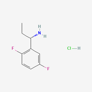 (S)-1-(2,5-Difluorophenyl)propan-1-amine hydrochloride chemical structure (CAS 1391431-90-5)
