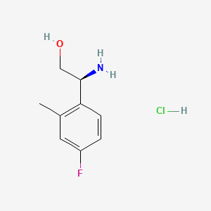 (S)-2-Amino-2-(4-fluoro-2-methylphenyl)ethan-1-ol hydrochloride chemical structure (CAS 1391434-75-5)