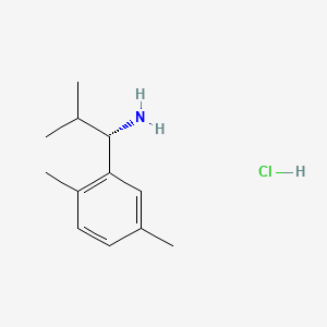 (S)-1-(2,5-Dimethylphenyl)-2-methylpropan-1-amine hydrochloride chemical structure (CAS 1391435-34-9)