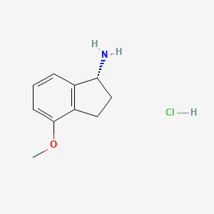 (R)-4-Methoxy-2,3-dihydro-1H-inden-1-amine hydrochloride chemical structure (CAS 1391437-20-9)