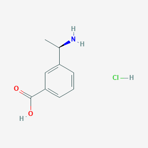 (R)-3-(1-Aminoethyl)benzoic acid hydrochloride chemical structure (CAS 1391437-37-8)