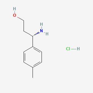 (S)-3-Amino-3-(p-tolyl)propan-1-ol hydrochloride chemical structure (CAS 1391438-22-4)