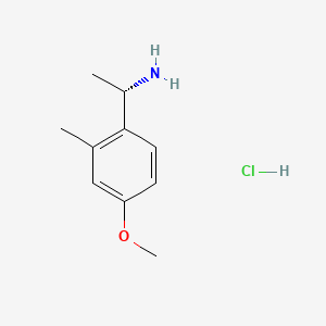 (S)-1-(4-Methoxy-2-methylphenyl)ethan-1-amine hydrochloride chemical structure (CAS 1391438-45-1)