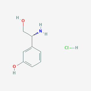(R)-3-(1-Amino-2-hydroxyethyl)phenol hydrochloride chemical structure (CAS 1391439-54-5)