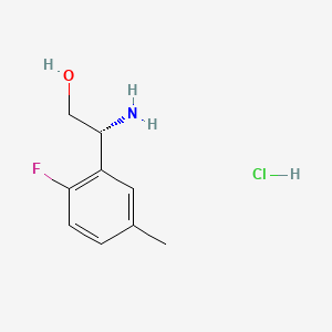 (R)-2-Amino-2-(2-fluoro-5-methylphenyl)ethan-1-ol hydrochloride chemical structure (CAS 1391443-39-2)
