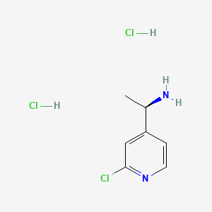 (R)-1-(2-Chloropyridin-4-yl)ethan-1-amine dihydrochloride chemical structure (CAS 1391443-90-5)