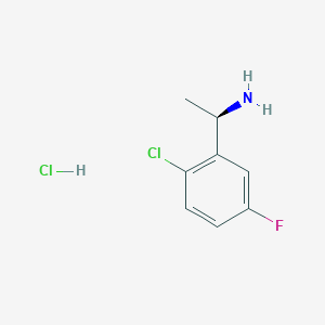 (R)-1-(2-Chloro-5-fluorophenyl)ethan-1-amine hydrochloride chemical structure (CAS 1391448-49-9)