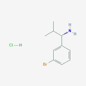 (S)-1-(3-Bromophenyl)-2-methylpropan-1-amine hydrochloride chemical structure (CAS 1391451-61-8)