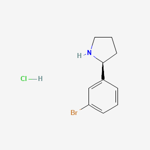 (S)-2-(3-Bromophenyl)pyrrolidine hydrochloride chemical structure (CAS 1391452-66-6)