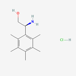 (S)-2-Amino-2-(2,3,4,5,6-pentamethylphenyl)ethan-1-ol hydrochloride chemical structure (CAS 1391455-57-4)