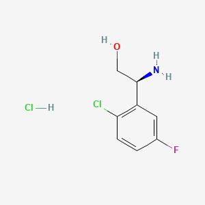 (S)-2-Amino-2-(2-chloro-5-fluorophenyl)ethan-1-ol hydrochloride chemical structure (CAS 1391458-54-0)