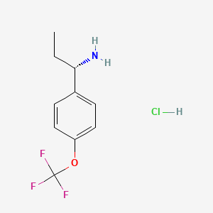 (S)-1-(4-(Trifluoromethoxy)phenyl)propan-1-amine hydrochloride chemical structure (CAS 1391484-89-1)
