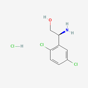 (2S)-2-amino-2-(2,5-dichlorophenyl)ethan-1-ol hydrochloride chemical structure (CAS 1391487-11-8)