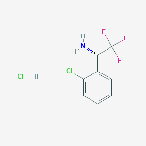 (S)-1-(2-Chlorophenyl)-2,2,2-trifluoroethanamine hydrochloride chemical structure (CAS 1391489-27-2)