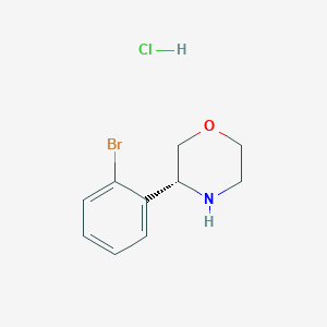 (R)-3-(2-Bromophenyl)morpholine hydrochloride chemical structure (CAS 1391502-94-5)