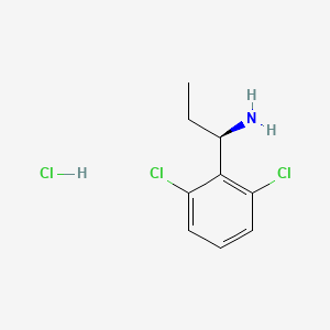 (R)-1-(2,6-Dichlorophenyl)propan-1-amine hydrochloride chemical structure (CAS 1391503-15-3)