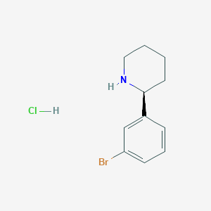 (S)-2-(3-Bromophenyl)piperidine hydrochloride chemical structure (CAS 1391509-55-9)