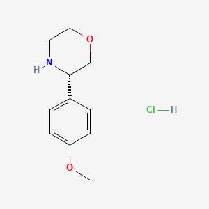 (S)-3-(4-Methoxyphenyl)morpholine hydrochloride chemical structure (CAS 1391511-24-2)