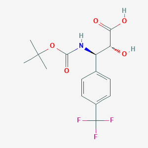 (2R,3R)-3-((tert-Butoxycarbonyl)amino)-2-hydroxy-3-(4-(trifluoromethyl)phenyl)propanoic acid chemical structure (CAS 1391511-26-4)