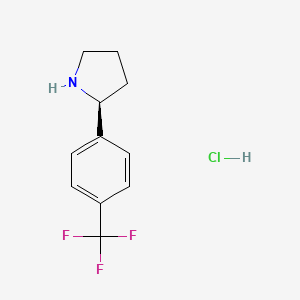 (S)-2-(4-(Trifluoromethyl)phenyl)pyrrolidine hydrochloride chemical structure (CAS 1391514-36-5)