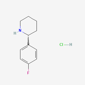 (R)-2-(4-Fluorophenyl)piperidine hydrochloride chemical structure (CAS 1391514-96-7)