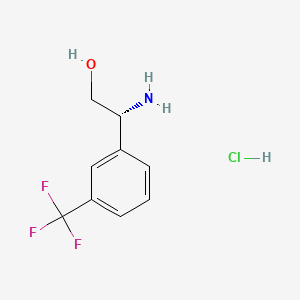 (R)-2-Amino-2-(3-(trifluoromethyl)phenyl)ethanol hydrochloride chemical structure (CAS 1391515-37-9)