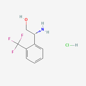 (R)-2-Amino-2-(2-(trifluoromethyl)phenyl)ethan-1-ol hydrochloride chemical structure (CAS 1391539-49-3)