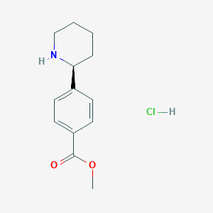 (S)-Methyl 4-(piperidin-2-yl)benzoate hydrochloride chemical structure (CAS 1391547-09-3)