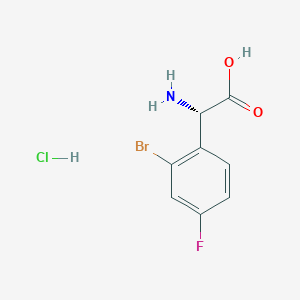 (S)-2-Amino-2-(2-bromo-4-fluorophenyl)acetic acid hydrochloride chemical structure (CAS 1391551-89-5)