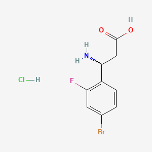 (R)-3-Amino-3-(4-bromo-2-fluorophenyl)propanoic acid hydrochloride chemical structure (CAS 1391556-38-9)