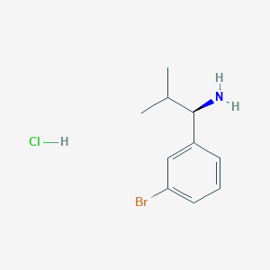 (R)-1-(3-Bromophenyl)-2-methylpropan-1-amine hydrochloride chemical structure (CAS 1391566-64-5)