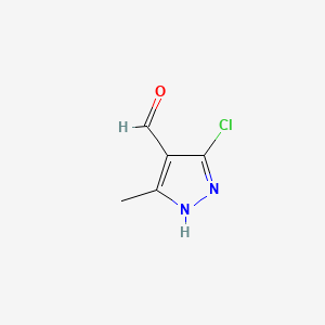 3-Chloro-5-methyl-1H-pyrazole-4-carbaldehyde chemical structure (CAS 139157-40-7)