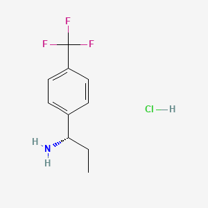 (S)-1-(4-(Trifluoromethyl)phenyl)propan-1-amine hydrochloride chemical structure (CAS 1391577-80-2)