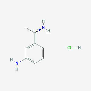 (S)-3-(1-Aminoethyl)aniline hydrochloride chemical structure (CAS 1391585-30-0)