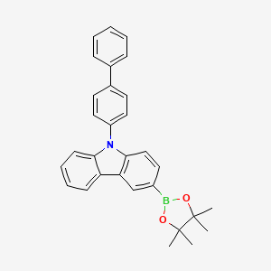 9-([1,1'-Biphenyl]-4-yl)-3-(4,4,5,5-tetramethyl-1,3,2-dioxaborolan-2-yl)-9H-carbazole chemical structure (CAS 1391729-66-0)