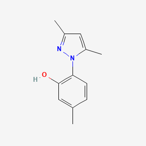 2-(3,5-Dimethyl-1H-pyrazol-1-yl)-5-methylphenol chemical structure (CAS 1391758-52-3)