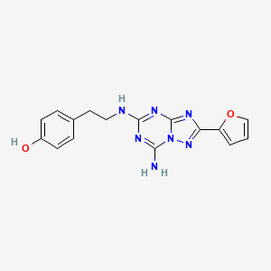 4-(2-((7-Amino-2-(furan-2-yl)-[1,2,4]triazolo[1,5-a][1,3,5]triazin-5-yl)amino)ethyl)phenol chemical structure (CAS 139180-30-6)