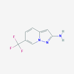 6-(Trifluoromethyl)pyrazolo[1,5-a]pyridin-2-amine chemical structure (CAS 1391821-43-4)