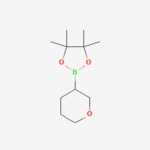 4,4,5,5-Tetramethyl-2-(tetrahydro-2H-pyran-3-yl)-1,3,2-dioxaborolane chemical structure (CAS 1391850-39-7)