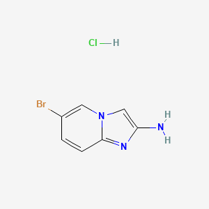 6-Bromoimidazo[1,2-a]pyridin-2-amine hydrochloride chemical structure (CAS 1392102-12-3)