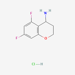 5,7-Difluorochroman-4-amine hydrochloride chemical structure (CAS 1392211-80-1)