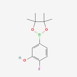 2-Fluoro-5-(4,4,5,5-tetramethyl-1,3,2-dioxaborolan-2-yl)phenol chemical structure (CAS 1392234-97-7)