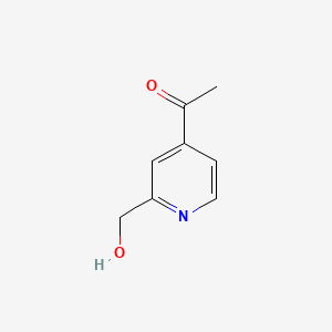 1-(2-(Hydroxymethyl)pyridin-4-yl)ethanone chemical structure (CAS 1392271-34-9)