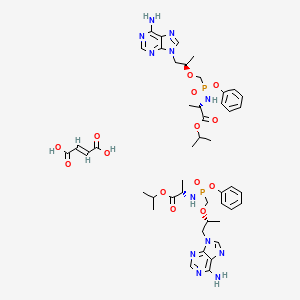 Isopropyl (((((R)-1-(6-amino-9H-purin-9-yl)propan-2-yl)oxy)methyl)(phenoxy)phosphoryl)-L-alaninate hemifumarate chemical structure (CAS 1392275-56-7)