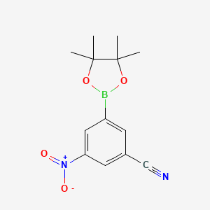 3-Nitro-5-(4,4,5,5-tetramethyl-1,3,2-dioxaborolan-2-yl)benzonitrile chemical structure (CAS 1392812-18-8)