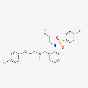 N-(2-(((3-(4-Chlorophenyl)allyl)(methyl)amino)methyl)phenyl)-N-(2-hydroxyethyl)-4-methoxybenzenesulfonamide chemical structure (CAS 139298-40-1)
