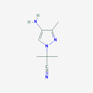 2-(4-Amino-3-methyl-1H-pyrazol-1-yl)-2-methylpropanenitrile chemical structure (CAS 1393100-52-1)