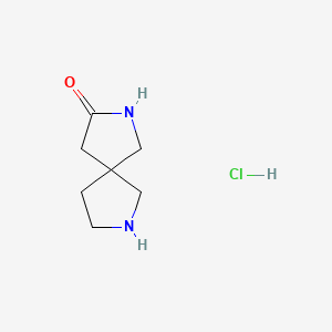 2,7-Diazaspiro[4.4]nonan-3-one hydrochloride chemical structure (CAS 1393330-70-5)