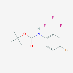 tert-Butyl (4-bromo-2-(trifluoromethyl)phenyl)carbamate chemical structure (CAS 1393442-28-8)