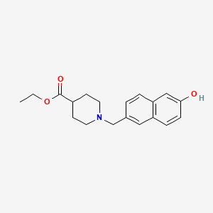 Ethyl 1-((6-hydroxynaphthalen-2-yl)methyl)piperidine-4-carboxylate chemical structure (CAS 1393448-85-5)